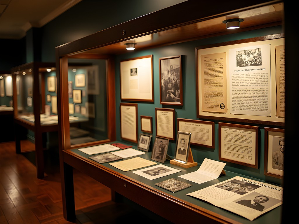Display case of civil rights artifacts at Murphy African-American Museum in Tuscaloosa