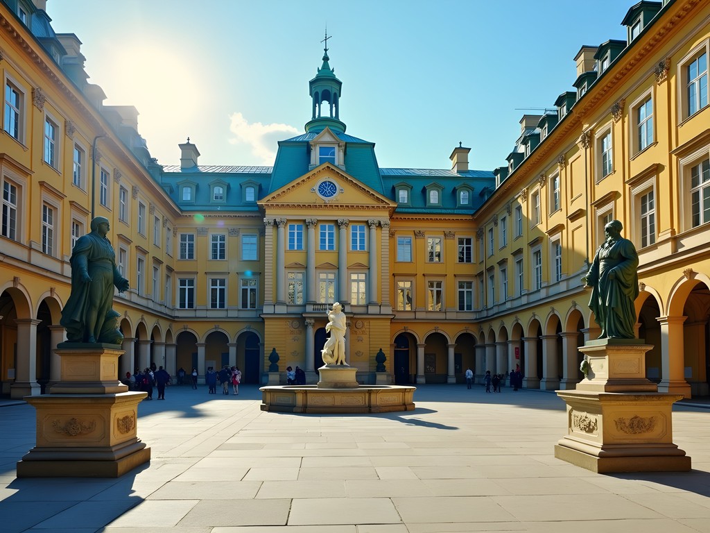 Hofburg Palace Imperial courtyard with architectural details and morning light
