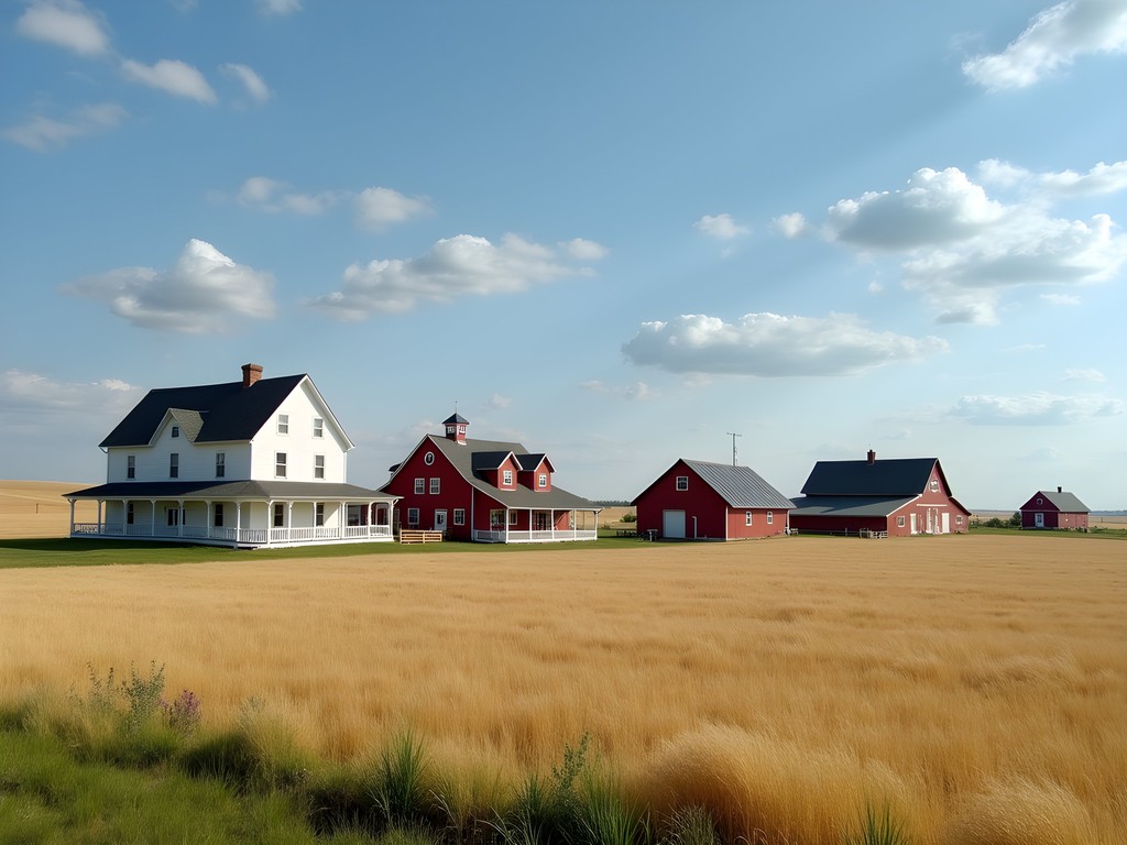 Historic buildings at Bagg Bonanza Farm National Historic Landmark near Wahpeton