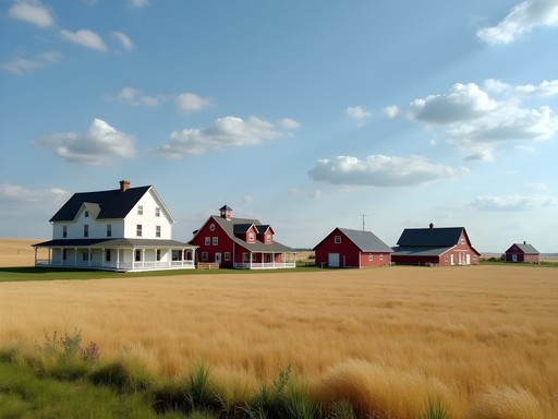 Historic buildings at Bagg Bonanza Farm National Historic Landmark near Wahpeton