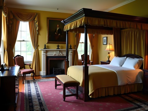 Period room interior of the Salisbury Mansion showing 1830s furnishings and decor