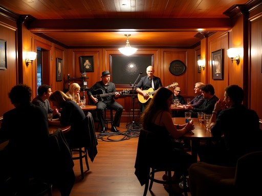 Intimate jazz performance at Zal Gaz Grotto with musicians and attentive local audience