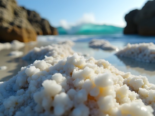 Natural salt formations along Antriol's eastern coastline