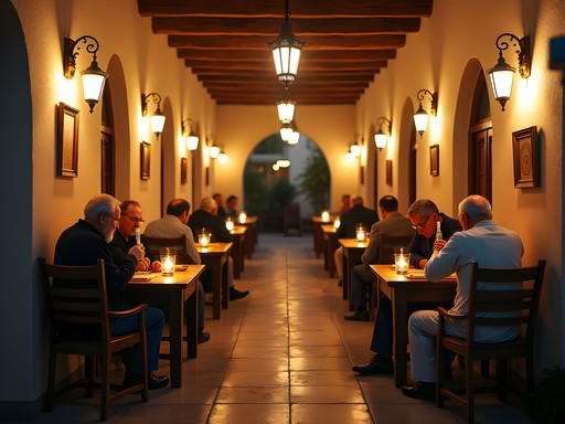 Traditional evening gathering at local Baalbek tea house