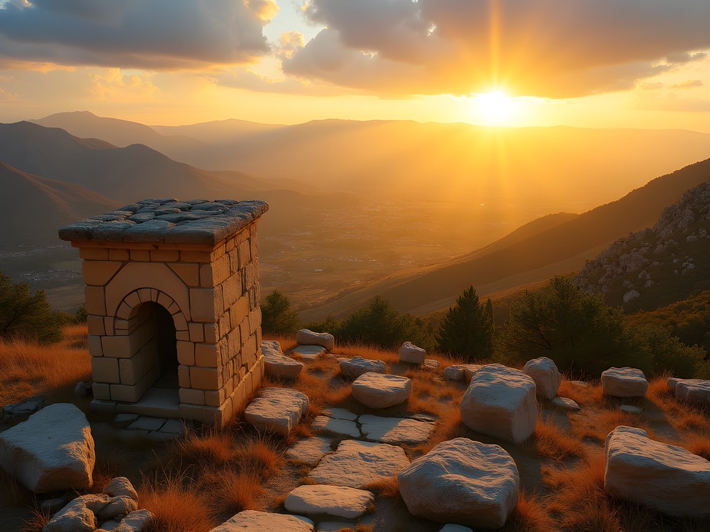 Sunrise view from Sheikh Abdullah Hill overlooking Baalbek and Bekaa Valley