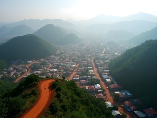 Panoramic view of Bamenda city nestled in the Cameroon highlands