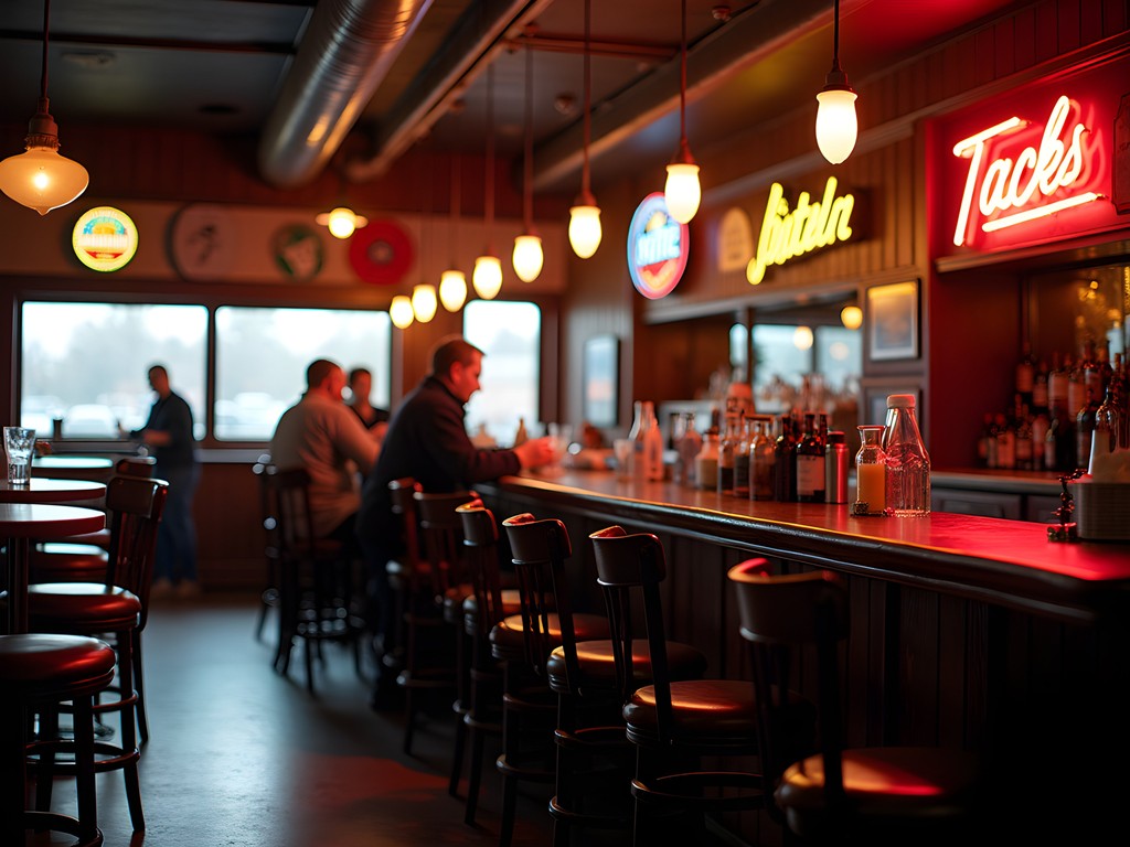 Interior of Stella's Bar and Grill in Bellevue Nebraska showing classic diner atmosphere