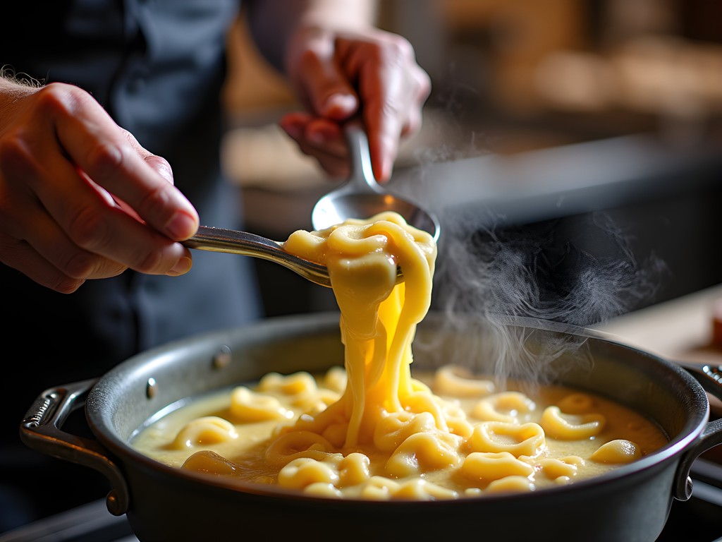 Traditional preparation of passatelli pasta in a Bologna trattoria kitchen