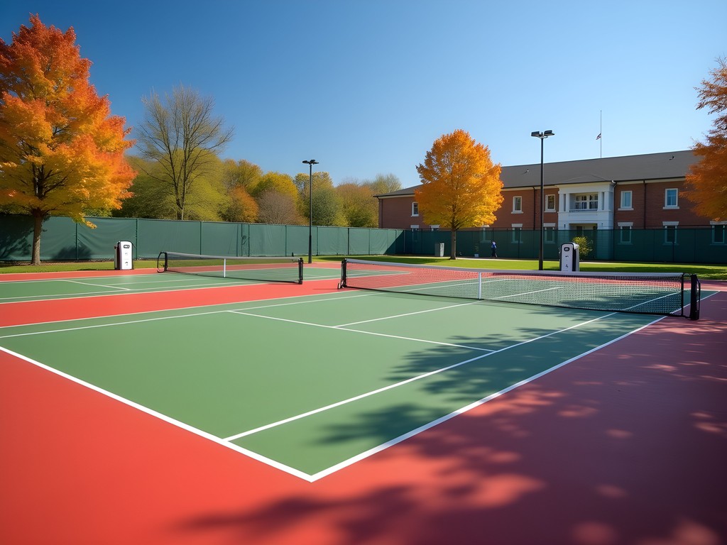 Tennis courts near EV charging stations at Bowling Green State University