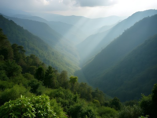 Budget traveler's view of Nyungwe Forest canopy from accessible hiking trail