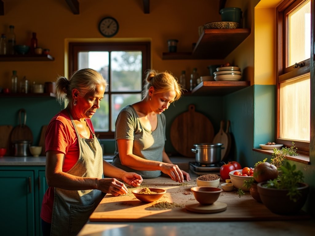 Traditional Cape Malay cooking experience in colorful Bo-Kaap home kitchen