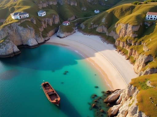 Hidden Smitswinkel Bay with crystal clear turquoise waters and white sand beach surrounded by cliffs