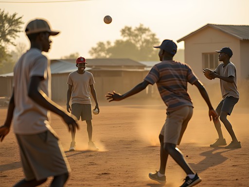 Impromptu baseball game with local youth in Dolisie