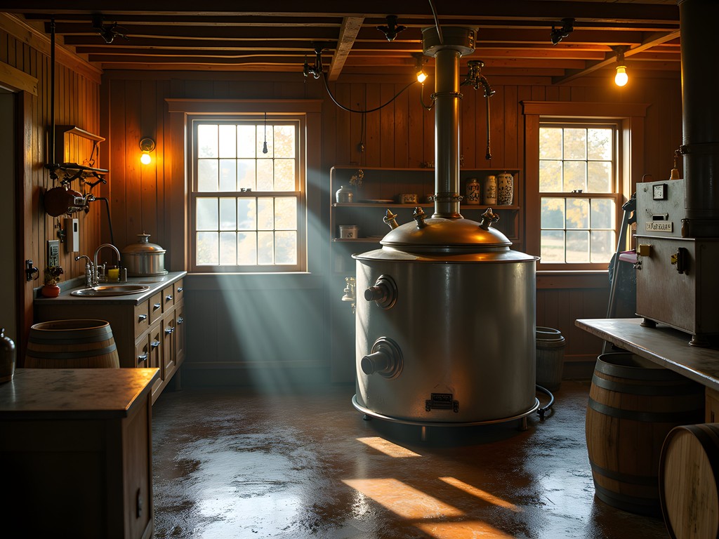 Inside a traditional Vermont sugar house with maple syrup equipment being prepared for winter season