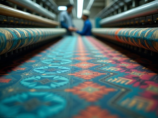 Geometric patterns of textile production at Faisalabad mill