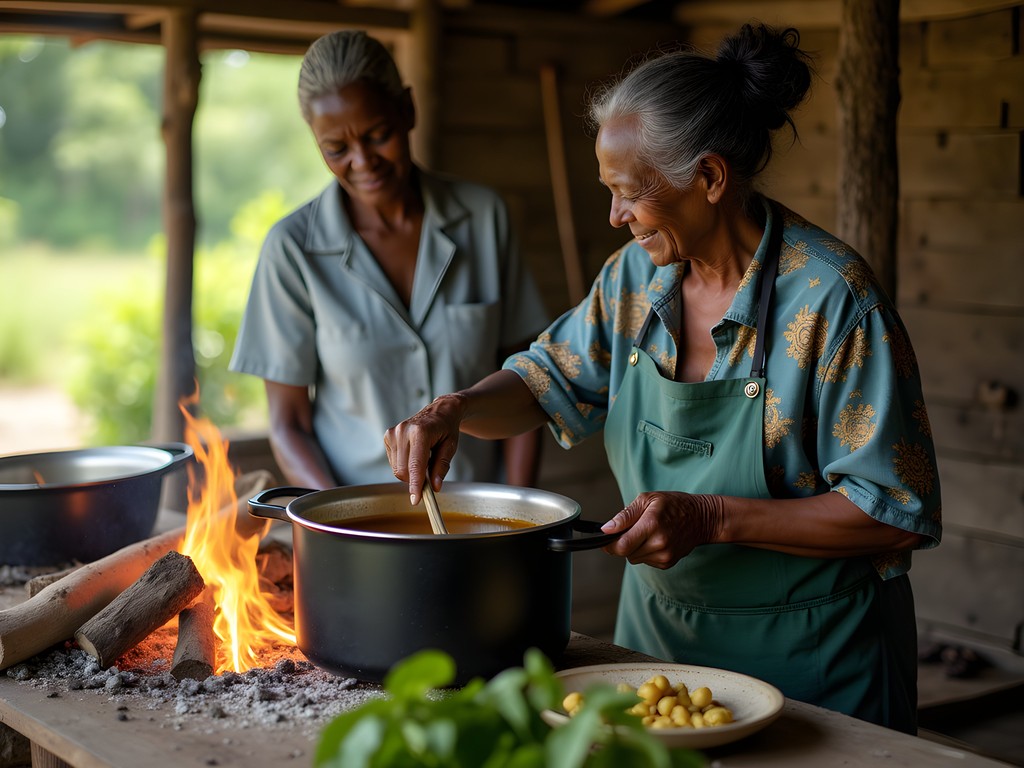 Learning to cook cassava leaf stew with a local Liberian woman