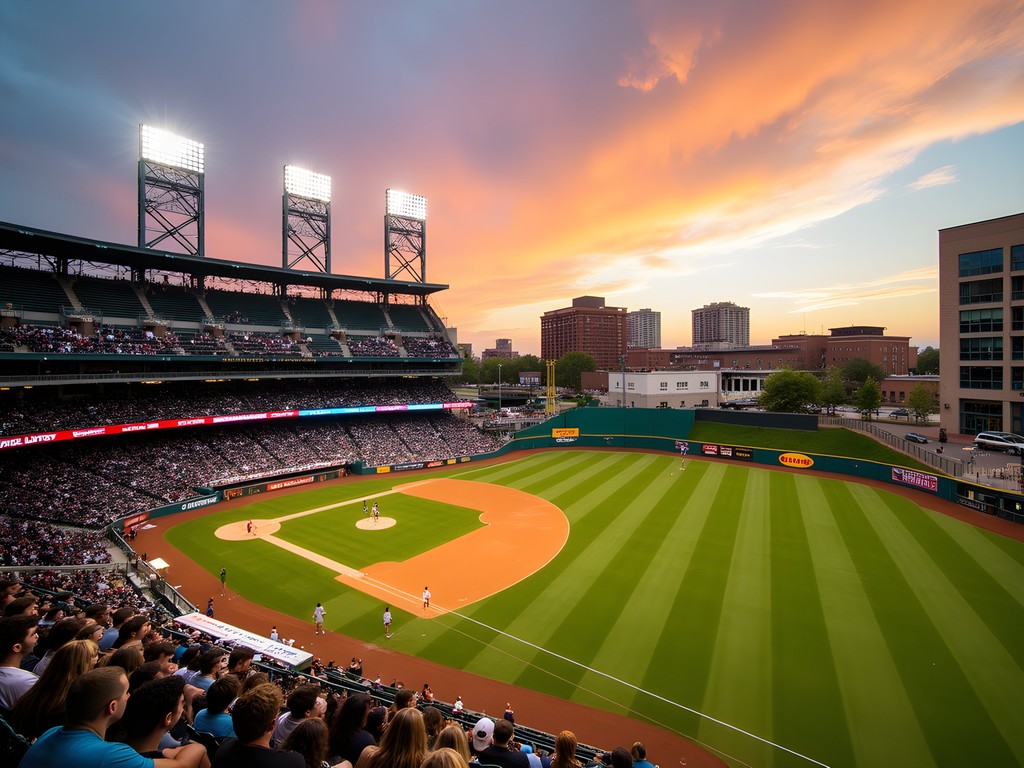 Family-friendly baseball game at Fluor Field in Greenville with the mini Green Monster wall