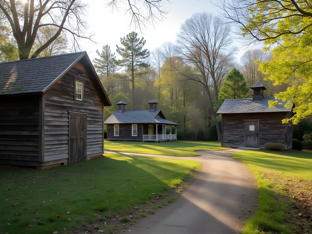 Historic buildings at Autrey Mill Nature Preserve & Heritage Center in Johns Creek