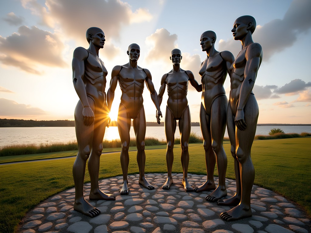 Post-Katrina sculpture installation at Heritage Park in Kenner, Louisiana