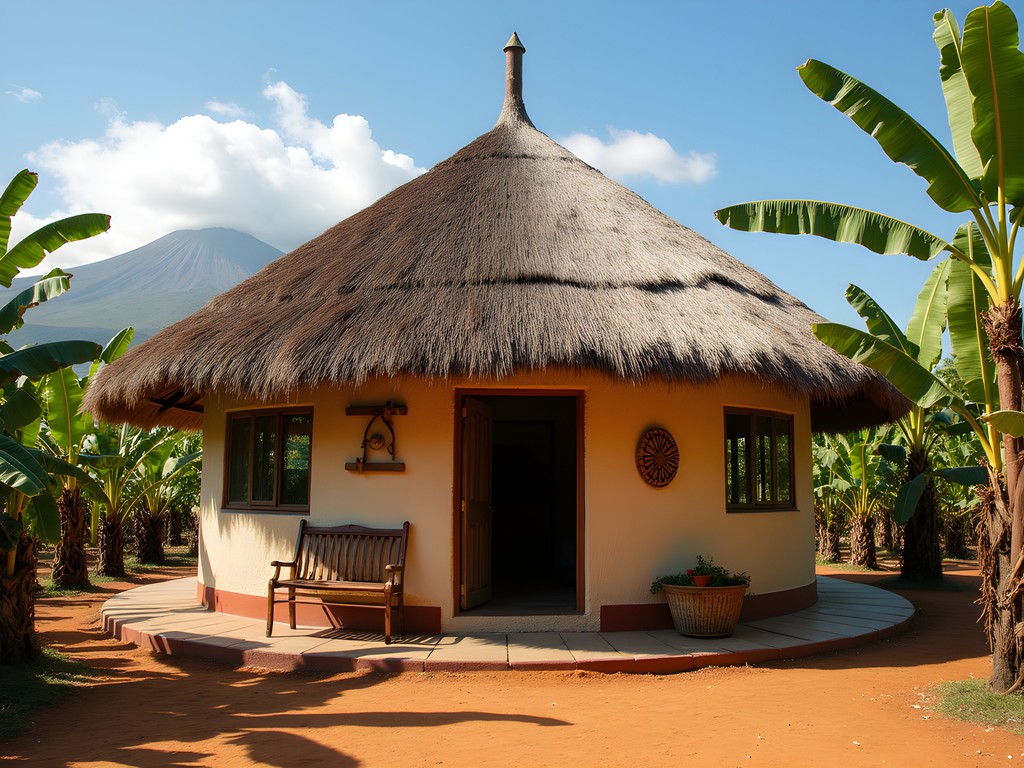 Traditional Chagga homestay accommodation in Marangu village near Mount Kilimanjaro