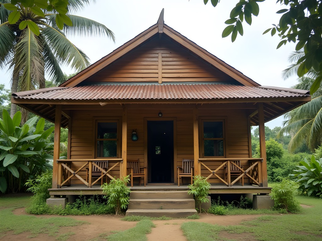 Traditional Javanese-style wooden home offering homestay accommodation in Lelydorp, Suriname