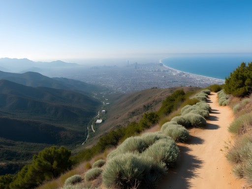 Panoramic view of Los Angeles basin from Kenneth Hahn State Recreation Area trails