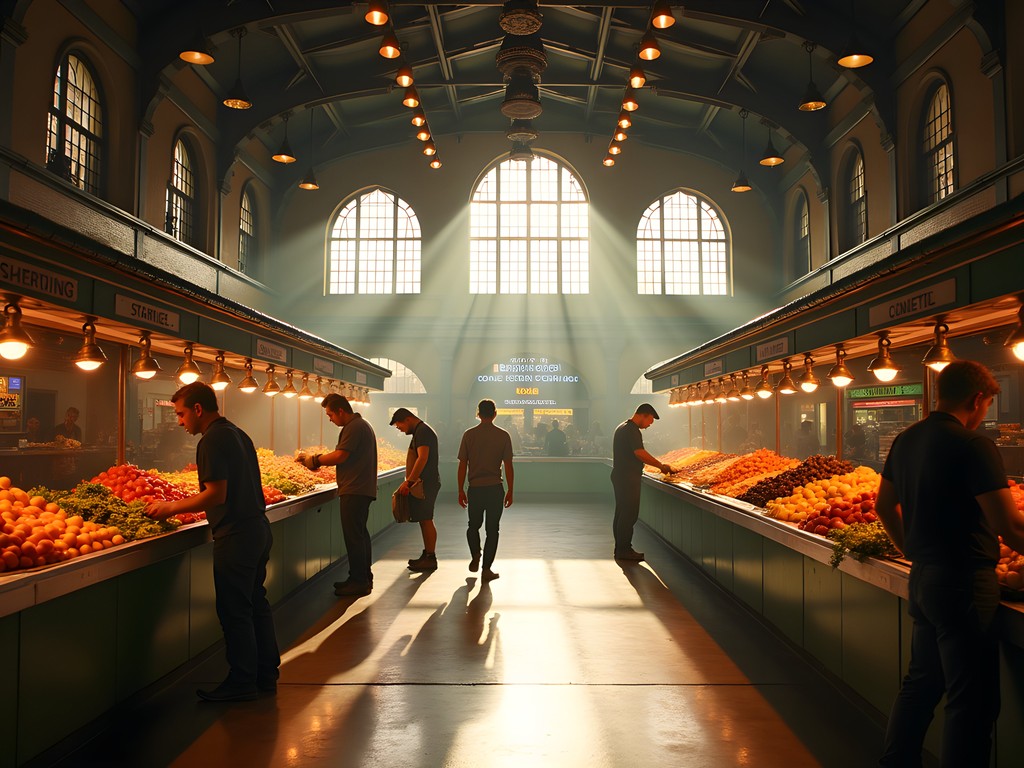 Early morning at Grand Central Market in downtown Los Angeles