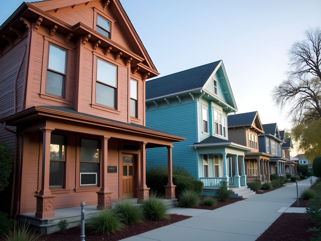 Historic Victorian buildings at Heritage Square Museum in Los Angeles