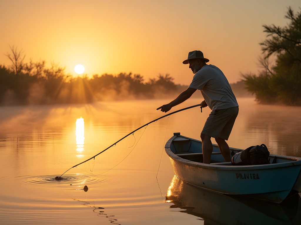 Local Bahamian guide teaching traditional bonefishing techniques in mangrove flats of Grand Bahama Island