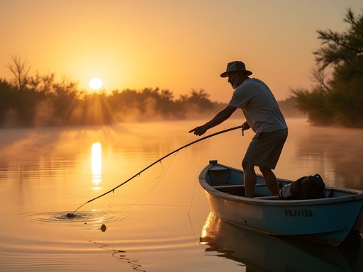 Local Bahamian guide teaching traditional bonefishing techniques in mangrove flats of Grand Bahama Island