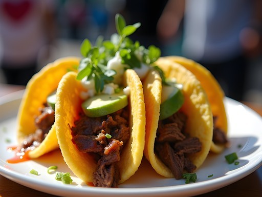 Traditional Venezuelan patacones street food in Maracaibo
