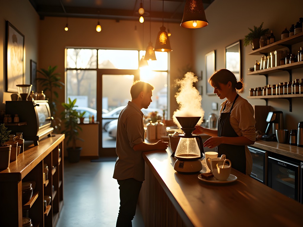 Morning coffee ritual at Limestone Coffee in downtown Medford