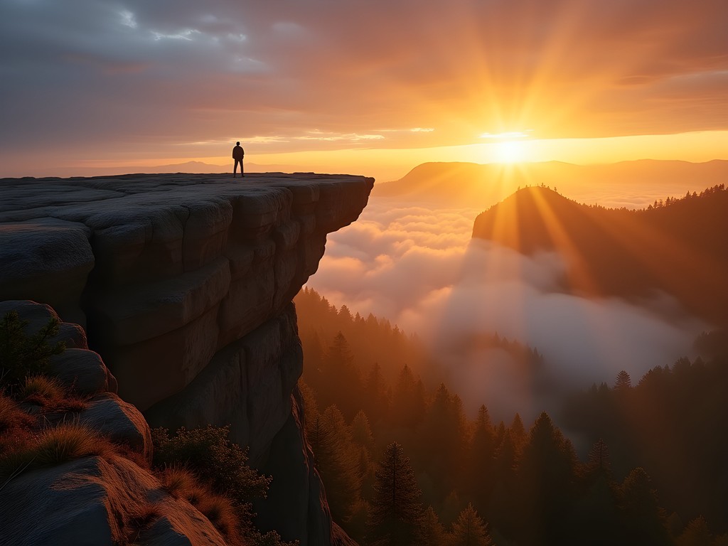 Sunrise hike on Upper Table Rock near Medford, Oregon
