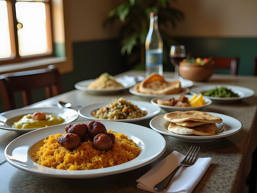 Traditional Saudi Arabian meal in local Medina restaurant
