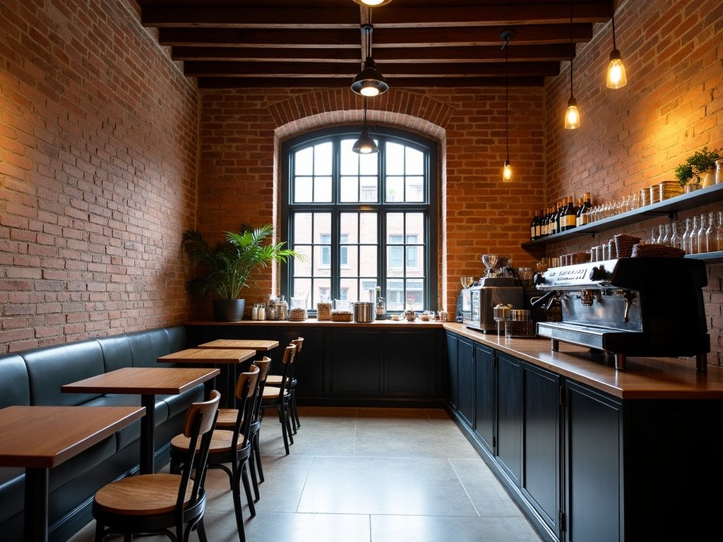 Architectural coffee space showing historic Melbourne building converted into modern café