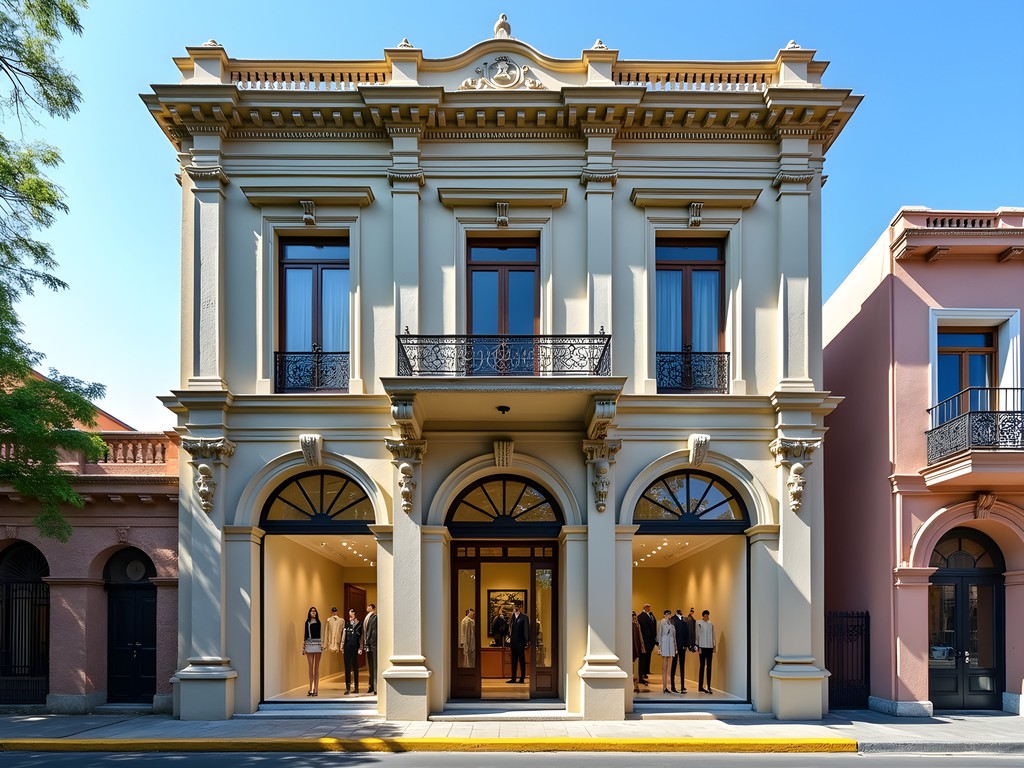 Restored Porfirian mansion housing a boutique in Colonia Juárez, Mexico City