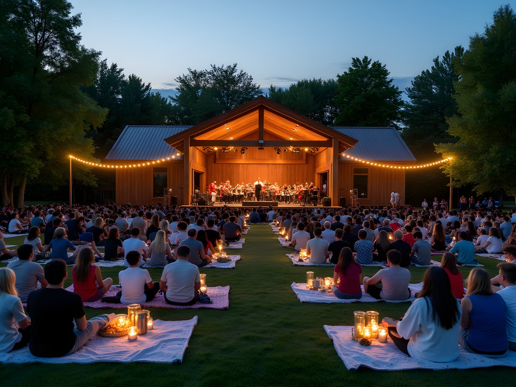 Evening outdoor concert at Hilde Performance Center in Plymouth with local audience