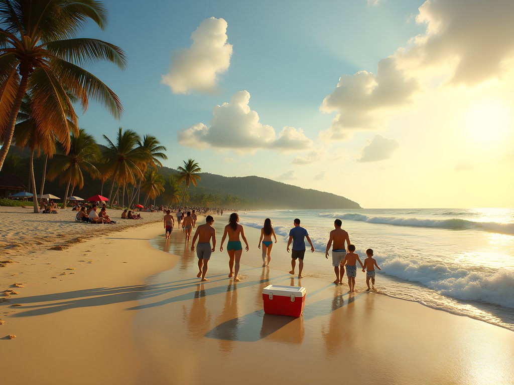 Locals enjoying Sunday afternoon at Macao Beach in Punta Cana