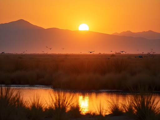 Wetlands at Bitter Lake National Wildlife Refuge near Roswell with migratory birds