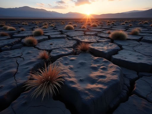 Ancient lava flow at Valley of Fires Recreation Area near Roswell, New Mexico