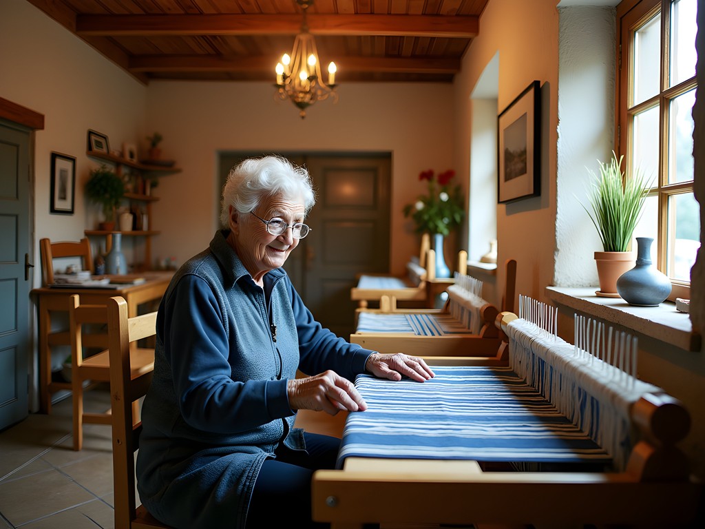 Traditional loom weaving workshop in Salzburg's Old Quarter