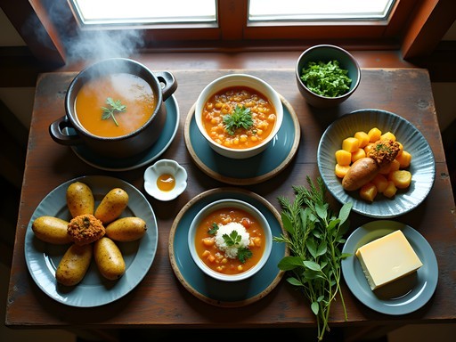 Traditional Andean cuisine from San Cristóbal featuring local ingredients