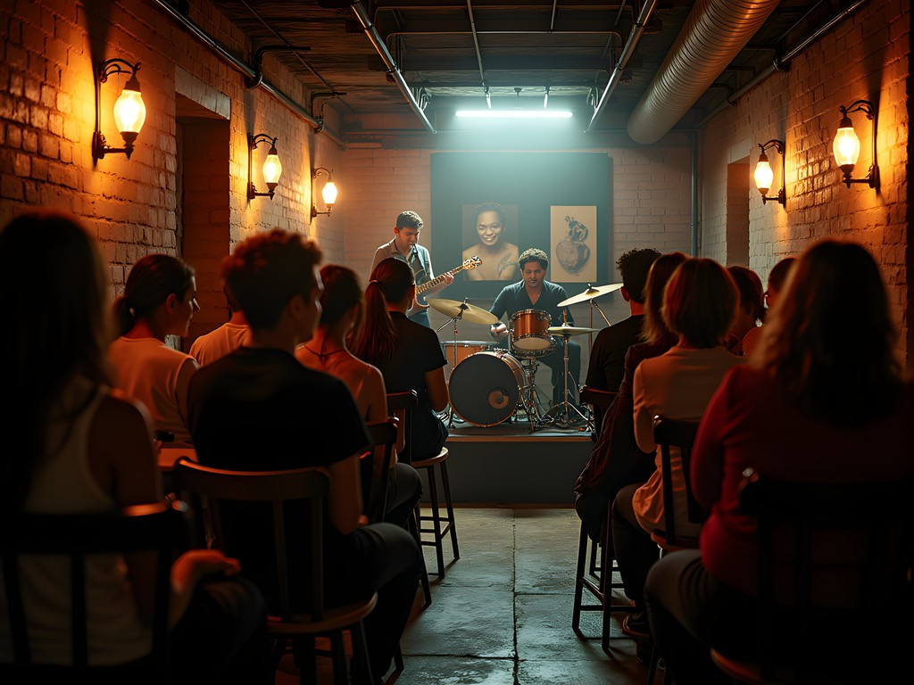 Intimate underground jazz performance in hidden Singapore basement venue with local musicians
