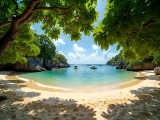 Hidden Half Moon Bay beach near Speightstown with natural shade and calm waters