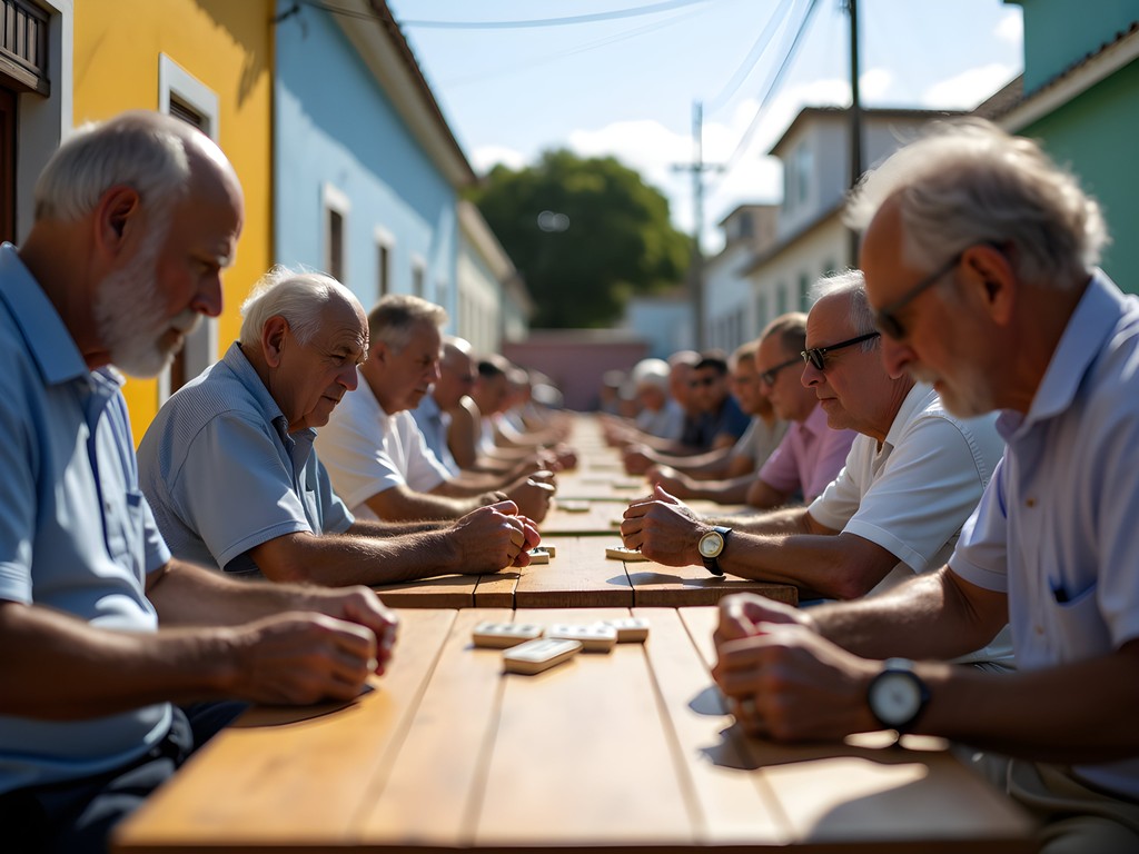 Local domino tournament in Speightstown with players and spectators