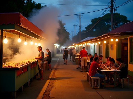 Thursday night fish fry in Speightstown with local vendors and families