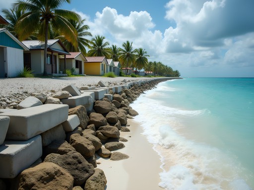 Rising tide against seawall protection in South Tarawa, Kiribati