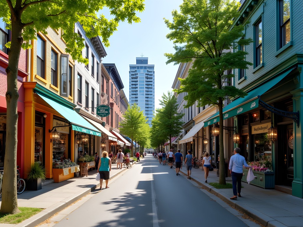 Colorful independent shops and creative storefronts along Main Street Vancouver