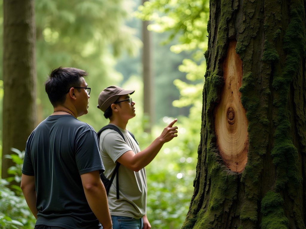 Indigenous guide explaining cultural significance of plants in Stanley Park