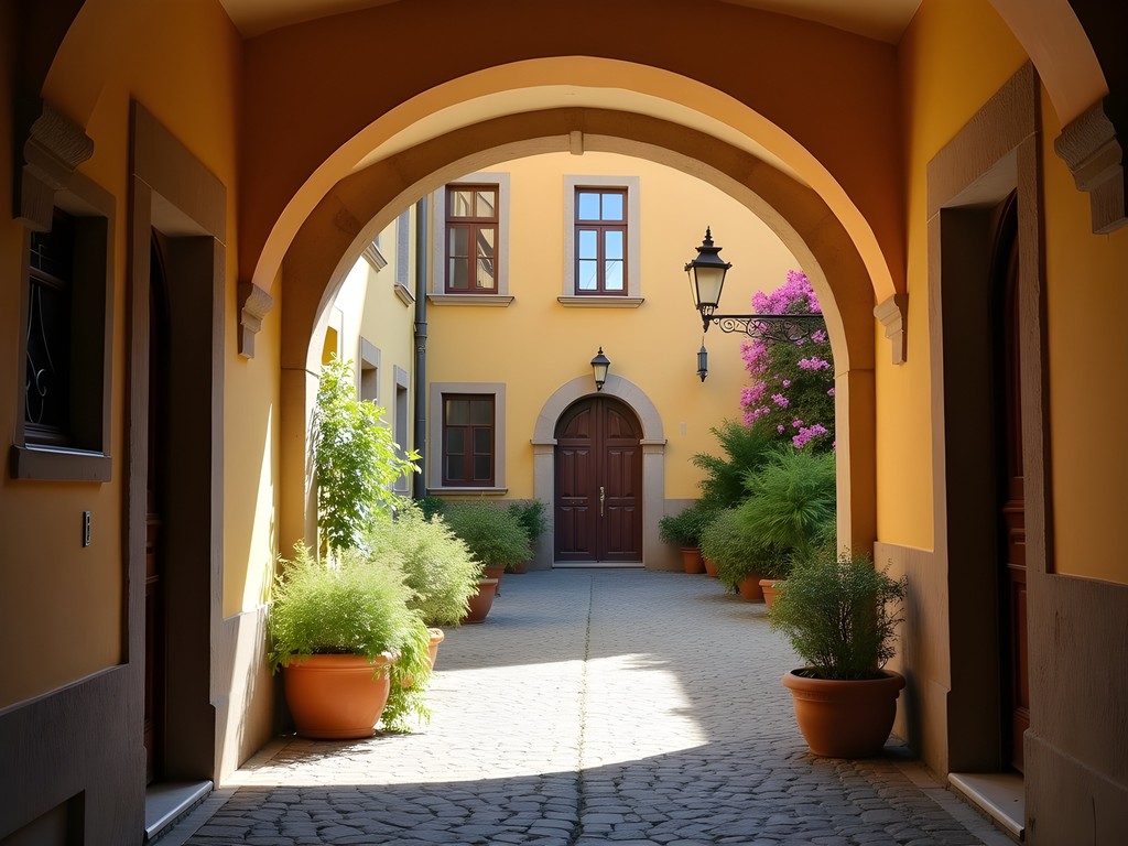 Hidden courtyard with traditional amber workshop in Wrocław Old Town